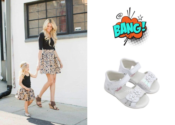 look coordinado matchy matchy madre e hija con sandalias blancas velcro calzado infantil outlet