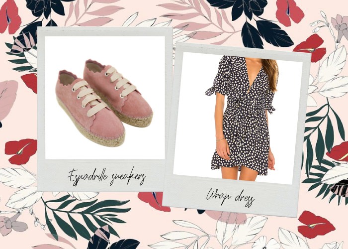 friday favorites con zapatos mujer alpargatas de cordones rosas y vestido mini anudado