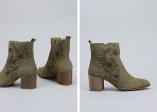 Botines camperos de mujer color kaki