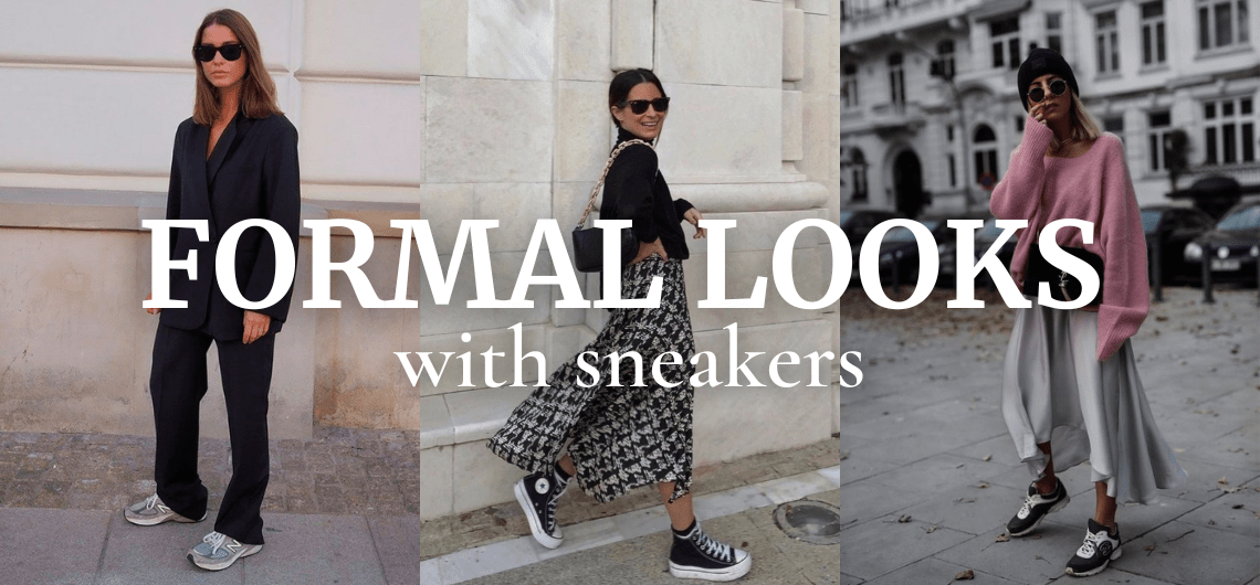 looks formal con zapatillas